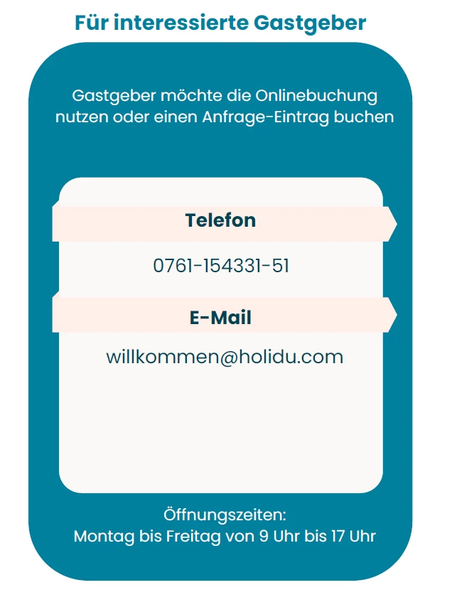 Kontaktm&ouml;glichkeit f&uuml;r Interessierte Gastgeber